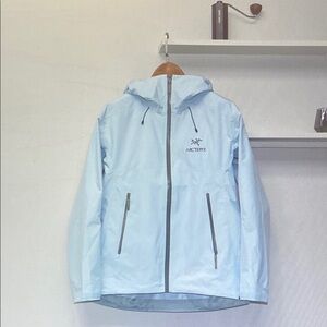 Arc'teryx Light Blue Hooded Performance Jacket